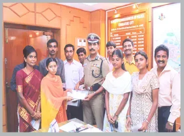 Commissioner Mr.Sailendra Babu awarded to our students for scoring high marks